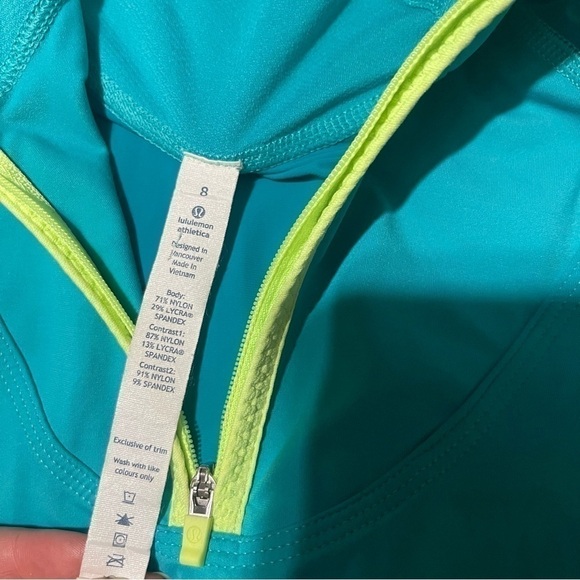 Lululemon Trail Bound 1/2 Zip Blue Tropics Long Sleeve Size 8 - Picture 10 of 13